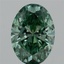 3.30 Ct. Fancy Vivid Green Oval Lab Grown Diamond