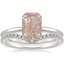 Platinum Four-Prong Petite Comfort Fit Ring with Flair Diamond Ring (1/6 ct. tw.)
