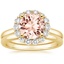 18KY Morganite Lotus Flower Diamond Bridal Set (1/4 ct. tw.), smalltop view