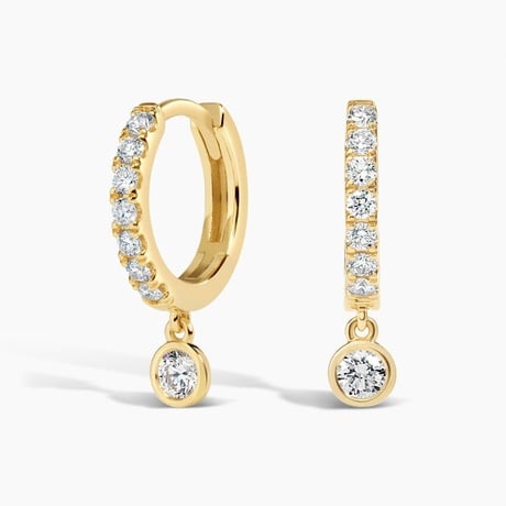 Luxe Lab Diamond Drop Huggie Earrings (1/2 ct. tw.)