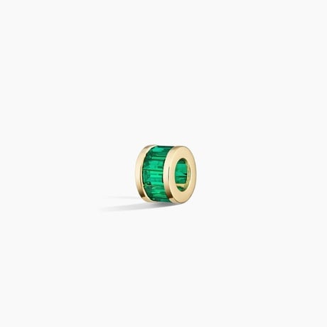 Baguette Lab Emerald Rondelle Charm