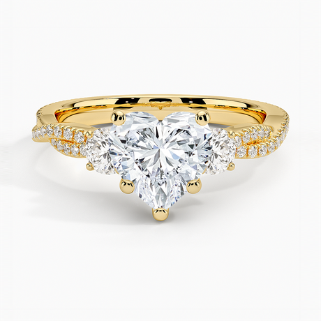 Luxe Three Stone Petite Twisted Vine Diamond Ring
