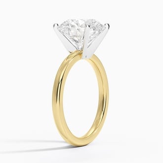 Comfort Fit 2mm Solitaire with 4ct Round Certified Lab Diamond in 18K Yellow Gold
