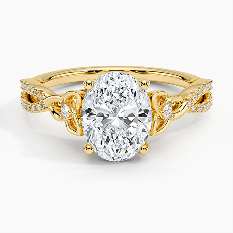 18K Yellow Gold Luxe Celtic Love Knot Diamond Ring