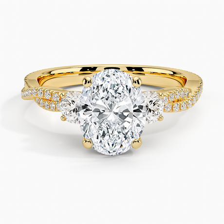 Luxe Three Stone Petite Twisted Vine Diamond Ring