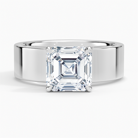Thick Solitaire Engagement Ring