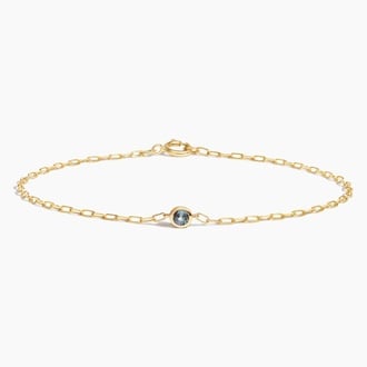 Lab Alexandrite Bezel Paperclip Chain Bracelet