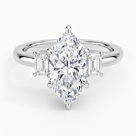 18K White Gold Petite Rhiannon Three Stone Diamond Ring (1/4 ct. tw.)
