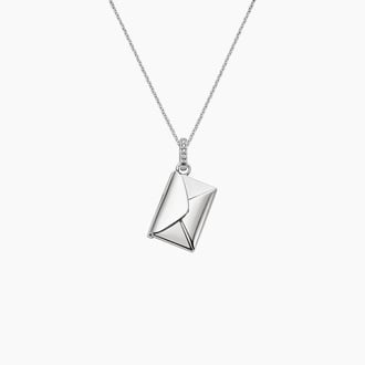 Engravable Envelope Diamond Necklace