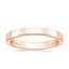 14K Rose Gold 2.5mm Soft Edge Quattro Wedding Ring, smalltop view