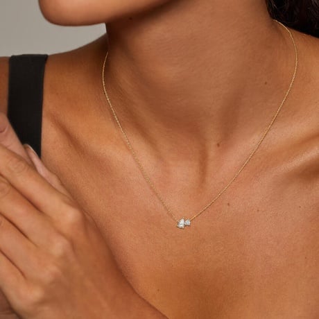 Pear and Round Lab Diamond Toi et Moi Necklace