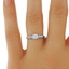 The Sparrow Ring, smalltop view on a hand