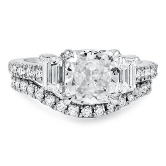 Custom Three Stone Diamond Matched Set