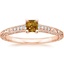 14K Rose Gold Hudson Engraved Diamond Ring, smalltop view