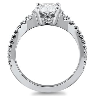 Custom Fishtail Pave Engagement Ring
