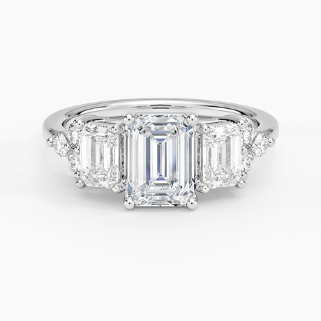 Low-Profile Cluster Diamond Engagement Ring