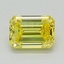 0.9 Ct. Fancy Vivid Yellow Emerald Lab Grown Diamond