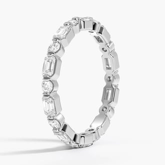 Kensington Emerald Cut and Round Lab Diamond Eternity Ring (1 ct. tw.) in 18K White Gold