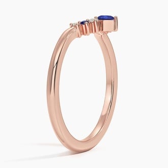 Lunette Sapphire and Diamond Contoured Ring