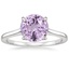 18K White Gold 1.4mm Provence Solitaire Ring, smalltop view