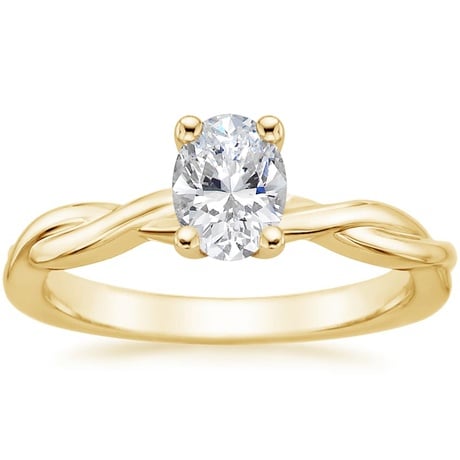 18K Yellow Gold Twisted Vine Ring with Petite Twisted Vine Diamond Ring (1/8 ct. tw.)