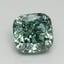 2.08 Ct. Fancy Vivid Green Cushion Lab Grown Diamond