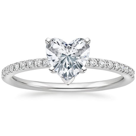 18K White Gold Ballad Diamond Ring (1/8 ct. tw.) with Flair Diamond Ring (1/6 ct. tw.)