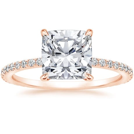 14K Rose Gold Demi Diamond Ring with Luxe Ballad Diamond Ring