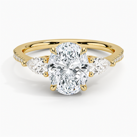 Opera Accented Three Stone Diamond Ring