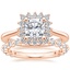 14K Rose Gold Sunburst Diamond Ring (1/4 ct. tw.) with Luxe Marseille Diamond Ring (1/2 ct. tw.)
