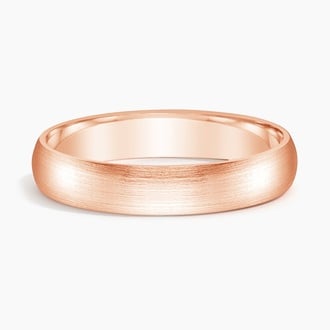 Matte Slim Profile 4mm Wedding Ring in 14K Rose Gold