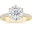 18K Yellow Gold Sienna Three-Quarter Coverage Diamond Ring, smalltop view