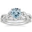 PT Aquamarine Willow Diamond Ring (1/8 ct. tw.) with Luxe Willow Diamond Wedding Ring (1/5 ct. tw.), smalltop view