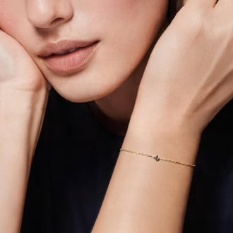 Lab Alexandrite Bezel Paperclip Chain Bracelet