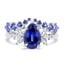 Custom Sapphire and Diamond Contoured Ring Set
