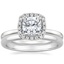 18K White Gold Vienna Diamond Ring with 2mm Comfort Fit Wedding Ring