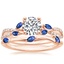 14K Rose Gold Luxe Willow Sapphire and Diamond Ring (1/8 ct. tw.) with Willow Ring With Sapphire Accents