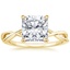 18K Yellow Gold Alya Twist Solitaire Ring, smalltop view