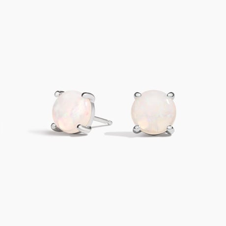 Opal Solitaire Stud Earrings