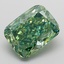 6.01 Ct. Fancy Vivid  Green Cushion Lab Grown Diamond