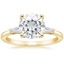 18K Yellow Gold Tapered Baguette Three Stone Diamond Ring, smalltop view