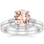 18KW Morganite Tapered Baguette Diamond Bridal Set, smalltop view