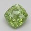 1.56 Ct. Fancy Vivid  Green Cushion Lab Grown Diamond