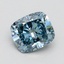 1.53 Ct. Fancy Vivid Blue Cushion Lab Grown Diamond