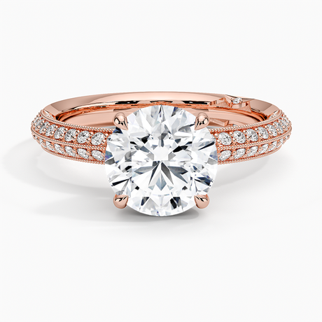 18K Rose Gold Tacori Sculpted Crescent Knife Edge Diamond Ring