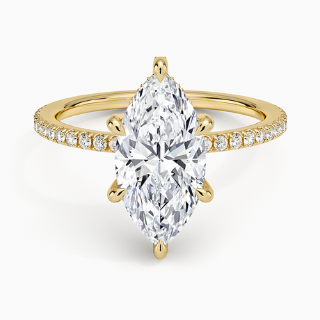 18K Yellow Gold Viviana Three-Quarter Coverage Six-Prong Diamond Ring (1/3 ct. tw.)