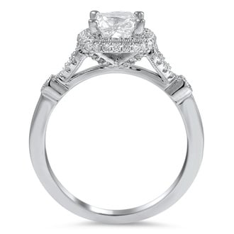 Custom Vintage Halo and Micro-Pave Diamond Ring