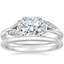 Platinum Jasmine Diamond Ring with Petite Comfort Fit Wedding Ring