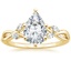 18K Yellow Gold Willow Diamond Ring (1/8 ct. tw.), smalltop view