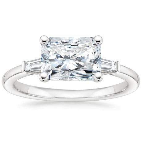 18K White Gold East West Tapered Baguette Diamond Ring